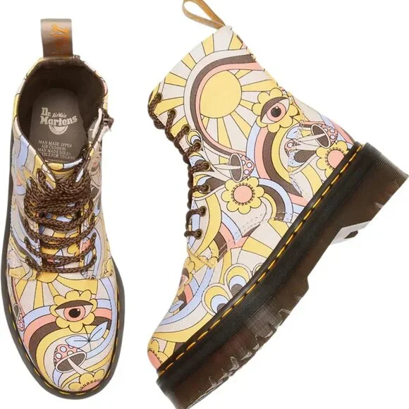 DR. MARTENS JADON RETRO RAY CANVAS PLATFORM 8 EYE SIDE ZIP Women's Size 11 US - Picture 15 of 15